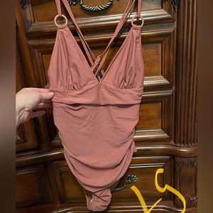 Mauve one piece swimsuit